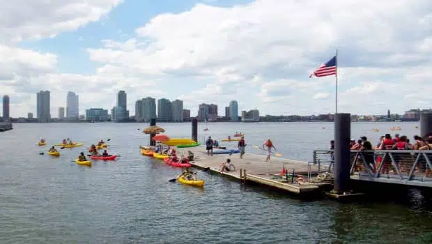 Enter Your Kayak From The Pier